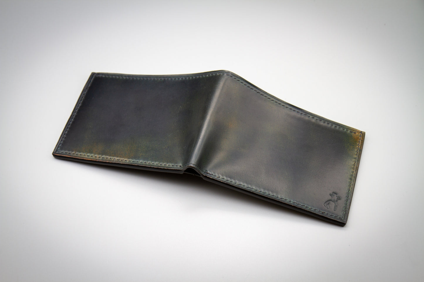Horween Shell Cordovan Leather Wallet - Marbled Black