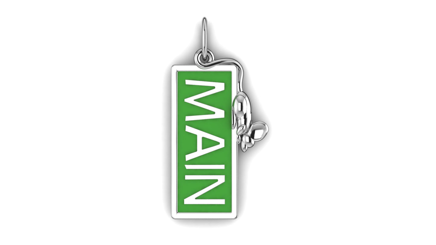 Mice On Main Sign Charm