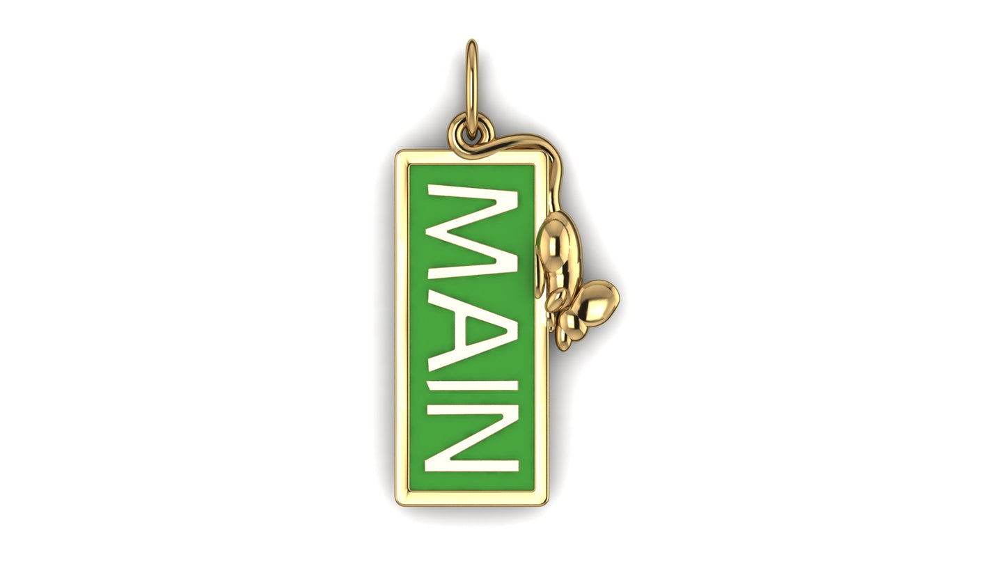 Mice On Main Sign Charm