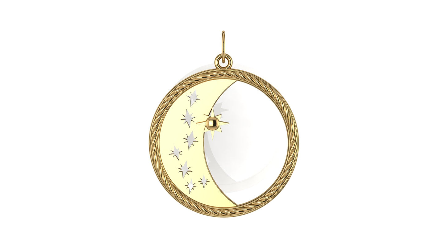 Textile Crescent Charm