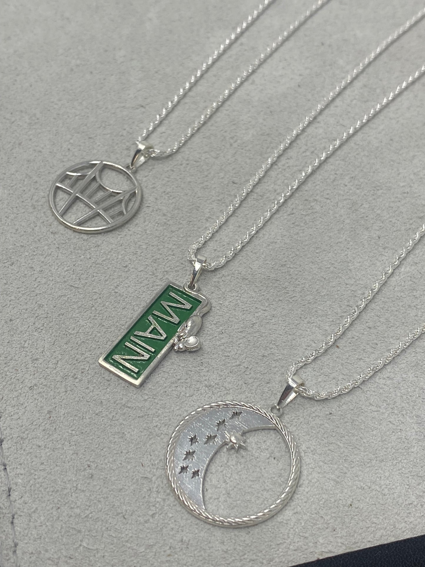 Textile Crescent Necklace