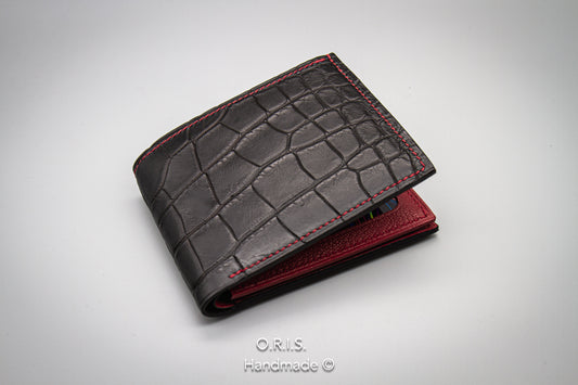 American Alligator Trifold Wallet - Matte Black