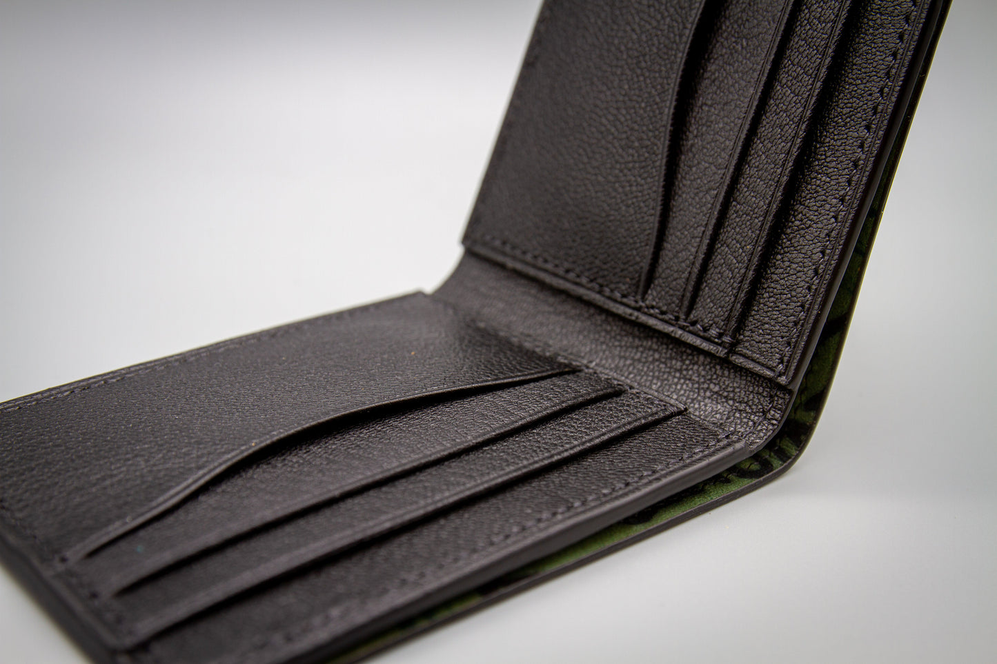 Horween Shell Cordovan Leather Wallet - Marbled Black