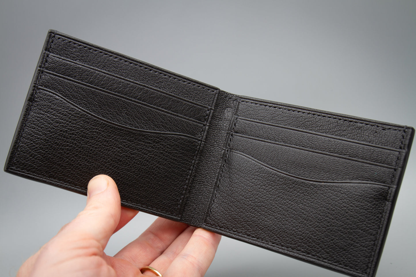 Horween Shell Cordovan Leather Wallet - Marbled Black