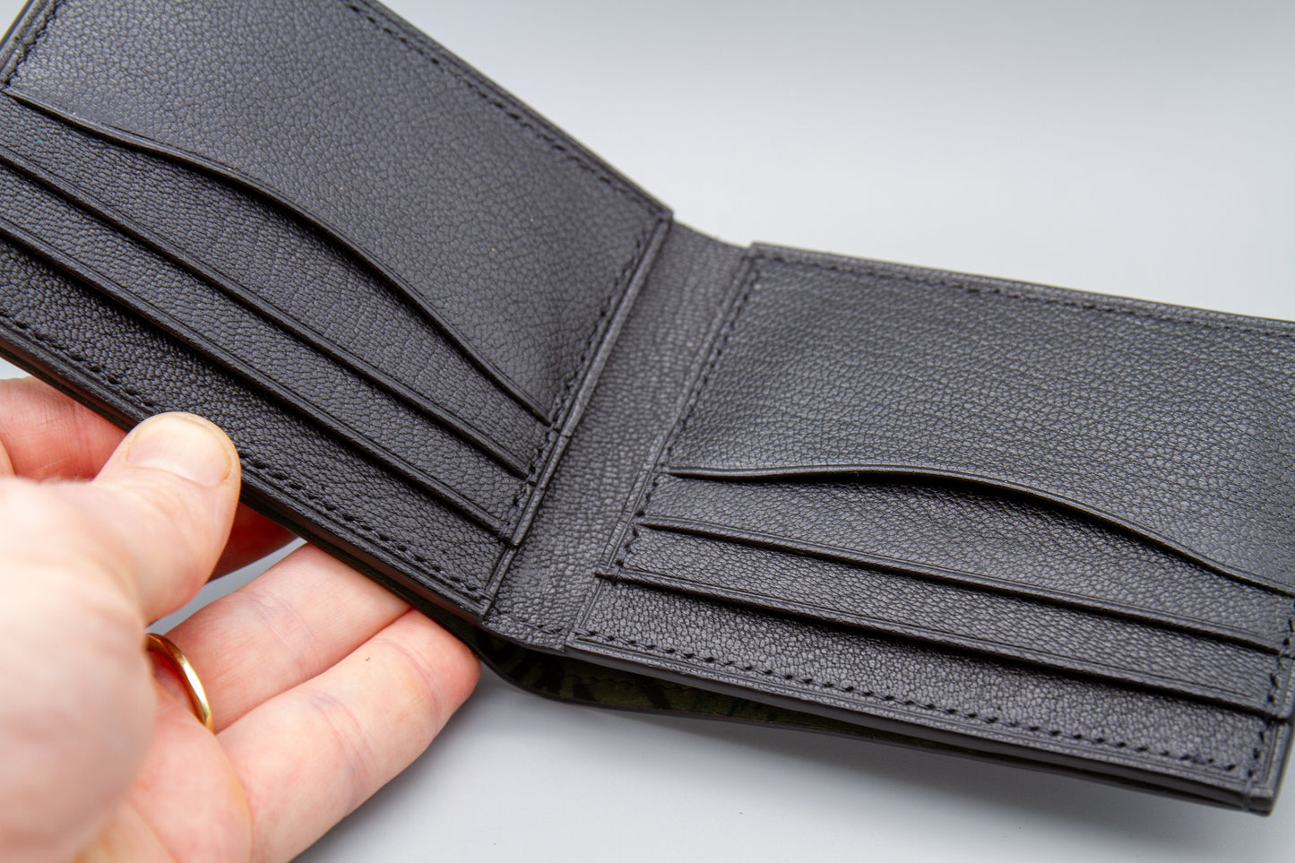 Horween Shell Cordovan Leather Wallet - Marbled Black