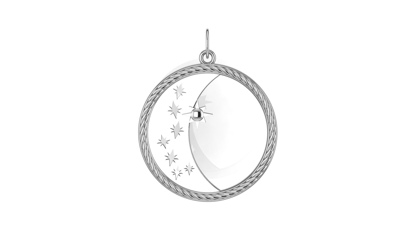 Textile Crescent Charm